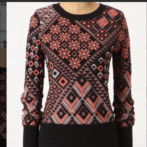 Anthropologie Sweaters - ANTHRO EMBROIDERED SWEATER